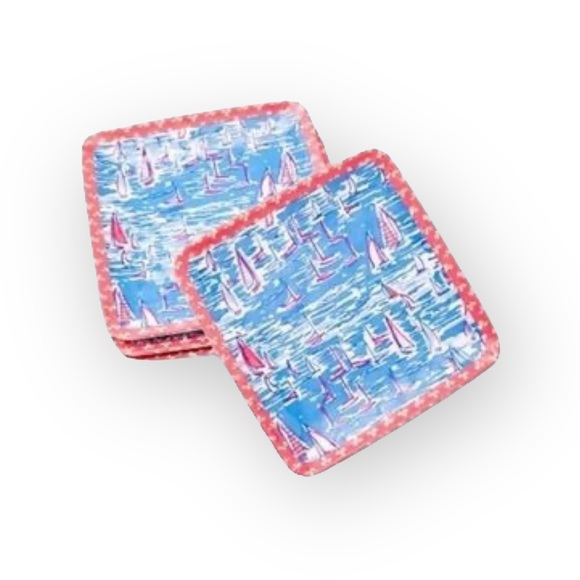 new Lilly Pulitzer ❤︎ Melamine Plates Set 4 ❤︎ Sway With Me ❤︎ Nautical Spring - Picture 14 of 15